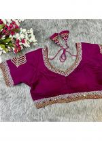 Pure Silk Magenta Party Wear Hand Work Readymade Blouse